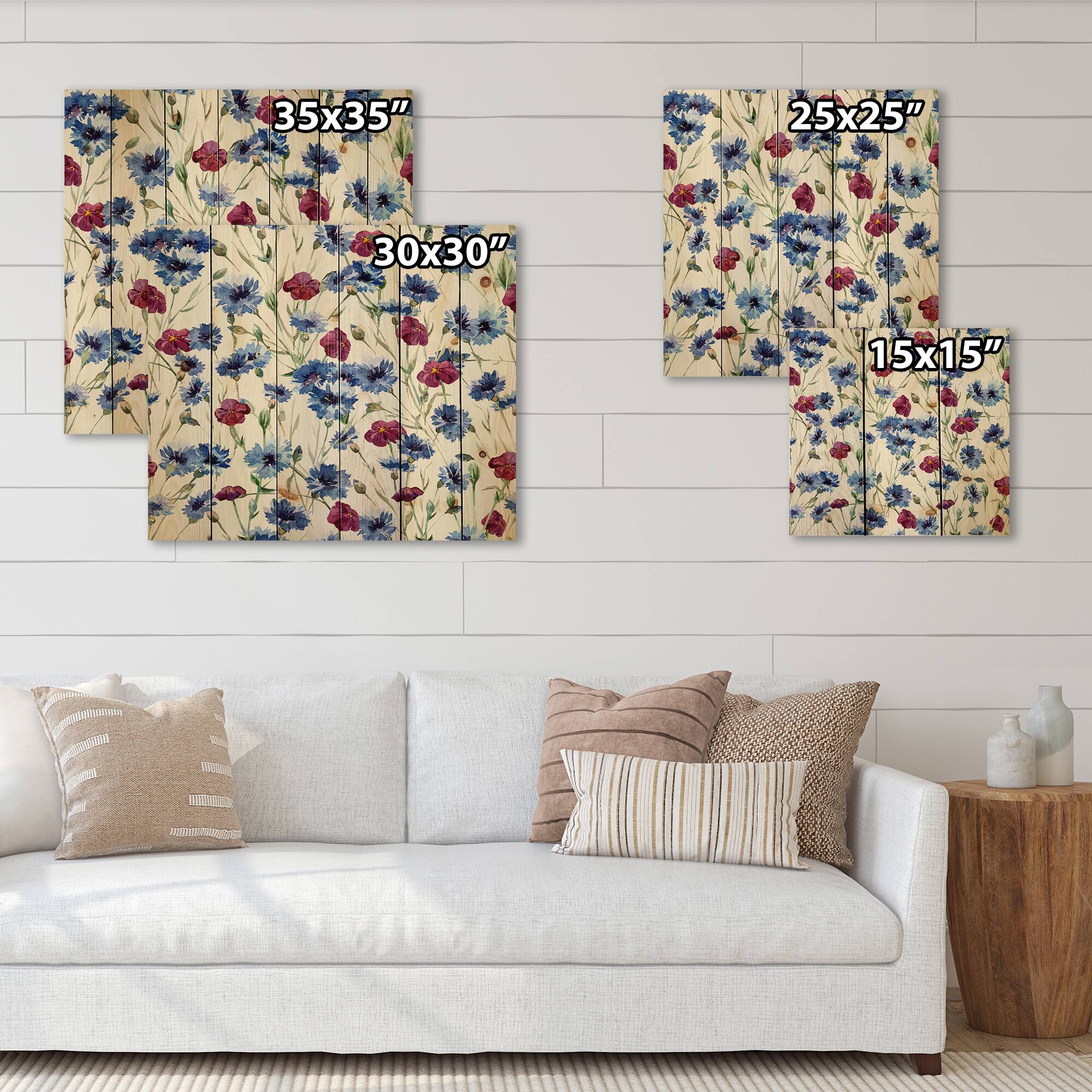 Designart - Blue and Red Wildflowers